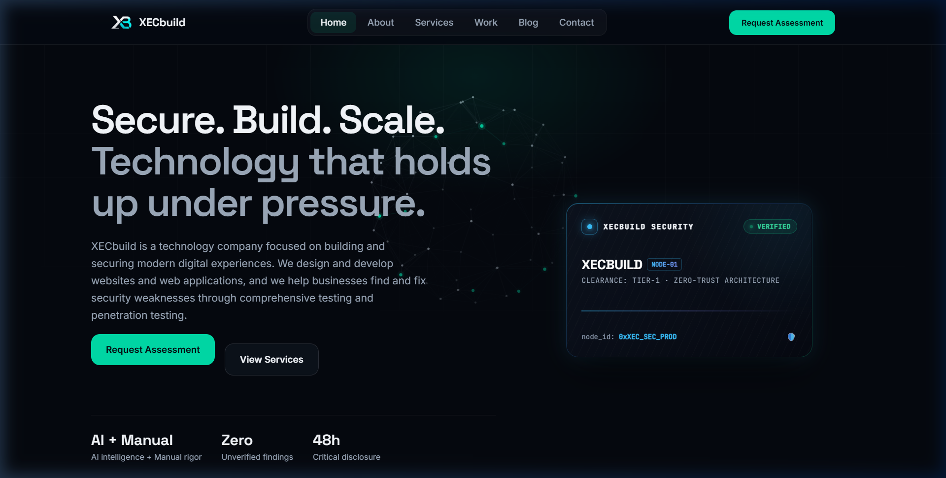 XECbuild real homepage preview